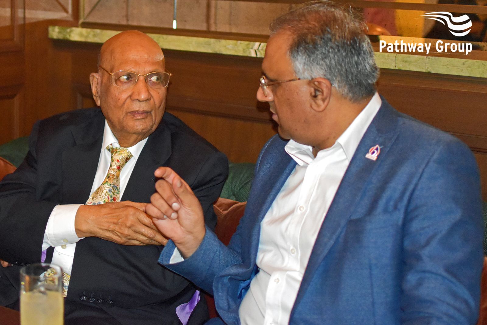 Safaraz Ali MBE in conversation with a fellow business leader