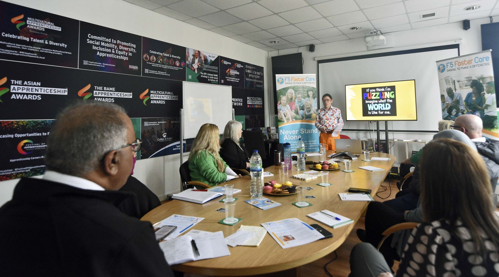 Business roundtable discussion at an awards event