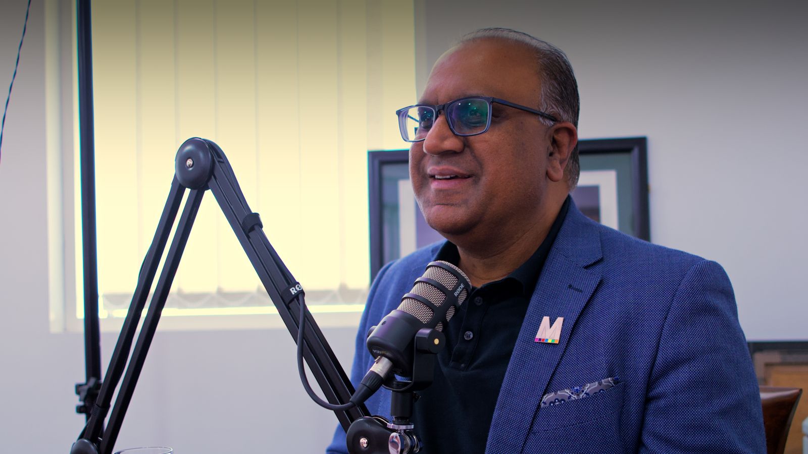 Safaraz Ali MBE during a podcast recording