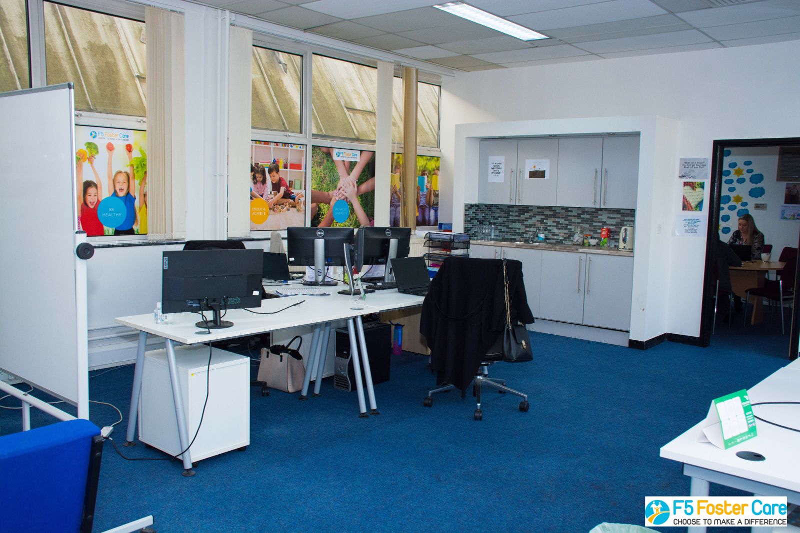 Open-plan office of a foster care agency